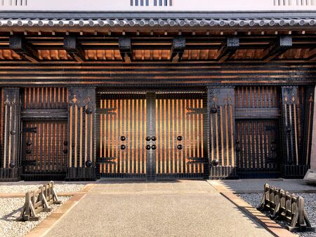 Front gate of Kanazawa castle detail of building and pattern design in Japanのeditorial素材