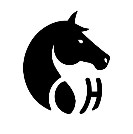Horse head icon. Simple illustration of horse head icon for web design isolated on white backgroundのイラスト素材