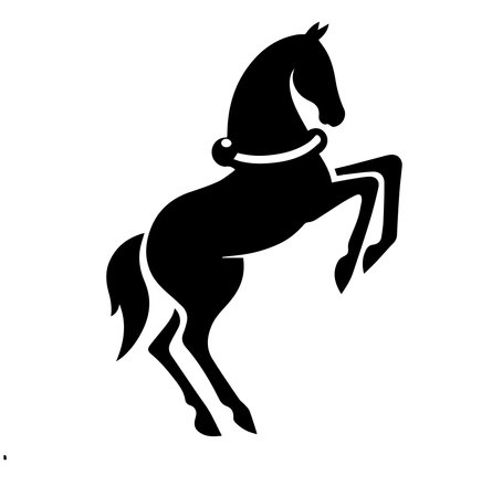Black silhouette of a horse on a white background. Vector illustration.のイラスト素材