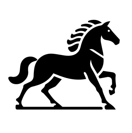 horse animal cartoon icon on white background for graphic and web design. Simple vector sign. Internet concept symbol for website button or mobile appのイラスト素材