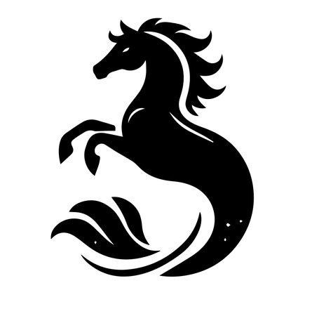 Horse black silhouette on white background. Vector illustration for your designのイラスト素材