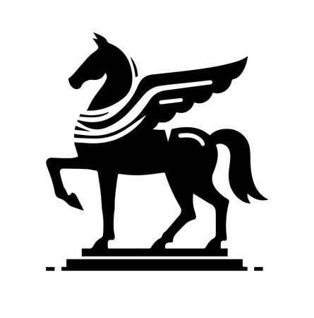 Horse icon isolated on white background. Monochrome vector illustration.のイラスト素材