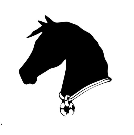 Illustration of a horse with a soccer ball on a white backgroundのイラスト素材