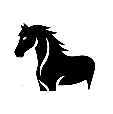 Horse icon. Vector illustration of a horse silhouette isolated on white background.のイラスト素材