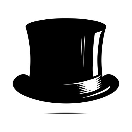 Top hat isolated on white background. Vector illustration. Eps 10.のイラスト素材