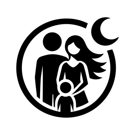 Couple with baby icon, vector illustration. Flat style design.のイラスト素材