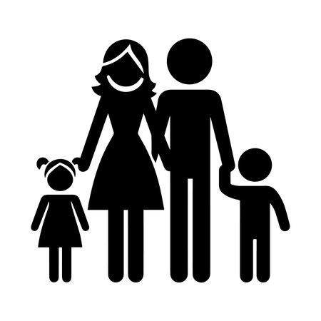 family silhouette isolated icon design, vector illustration eps10 graphic.のイラスト素材
