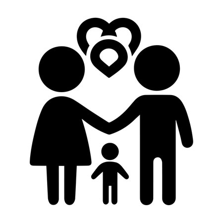 Family icon vector family symbol with heart in flat color glyph pictogram illustrationのイラスト素材