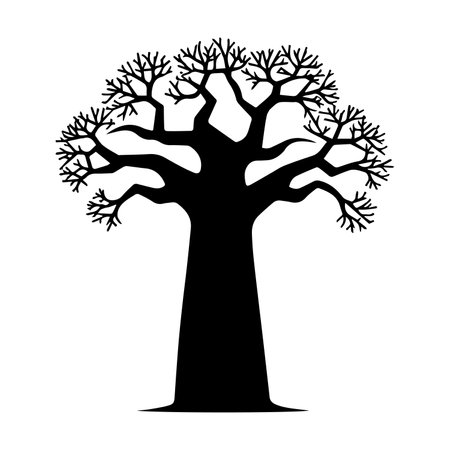 african tree silhouette isolated icon vector illustration designicon vector illustration designのイラスト素材
