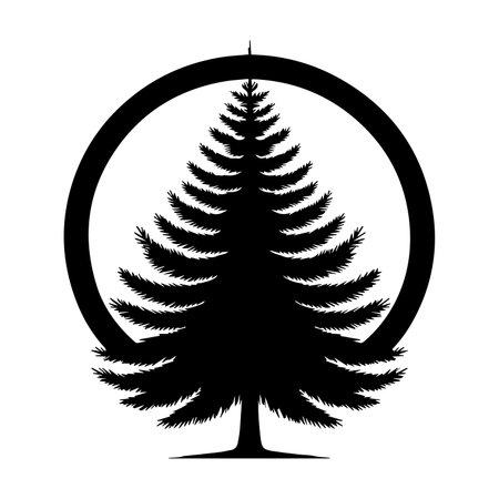 Pine tree icon. Forest nature and season theme. Isolated design. Vector illustrationのイラスト素材