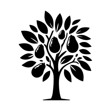 olive tree silhouette isolated on white background. olive tree icon vector illustrationのイラスト素材