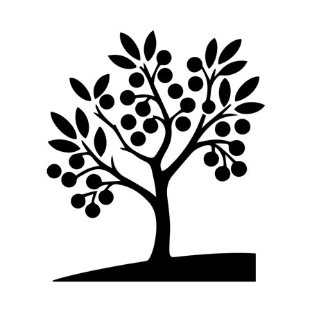olive tree silhouette isolated on white background. olive tree icon. olive tree vector silhouetteのイラスト素材