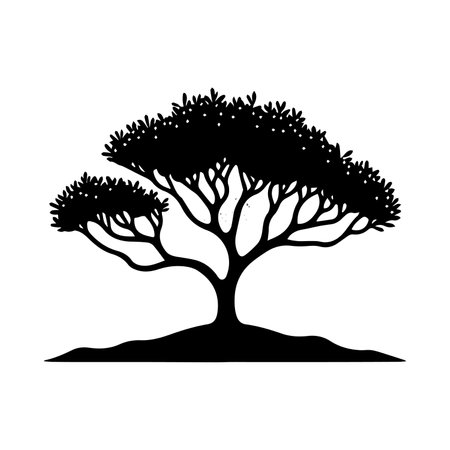 Tree silhouette isolated on white background. Vector illustration. Eps 10.のイラスト素材