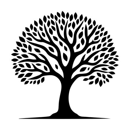 Art tree silhouette isolated on white background. Vector Illustration EPS10のイラスト素材