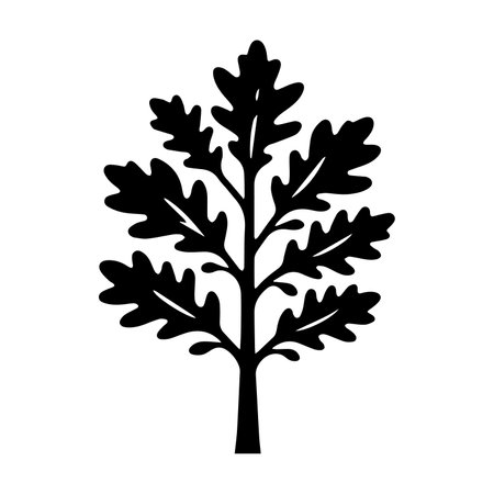 cute tree plant isolated icon vector illustration design  black and whiteのイラスト素材