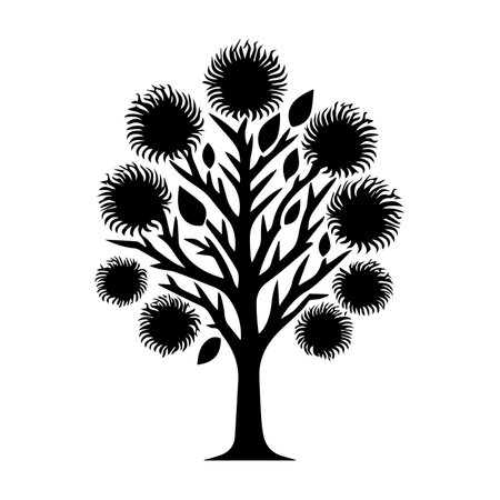 tree plant silhouette icon vector isolated on white background for your web and mobile app designのイラスト素材