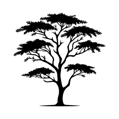 Tree silhouette isolated on white background. Vector Illustration. EPS 10のイラスト素材