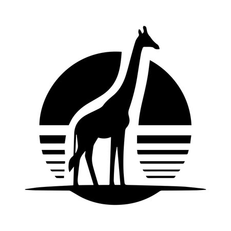 giraffe design over white background, silhouette style, vector illustrationのイラスト素材
