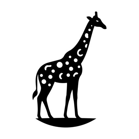 Silhouette of a giraffe on a white background, vector illustrationのイラスト素材