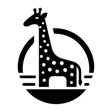 Giraffe black simple icon on a white background for web designのイラスト素材