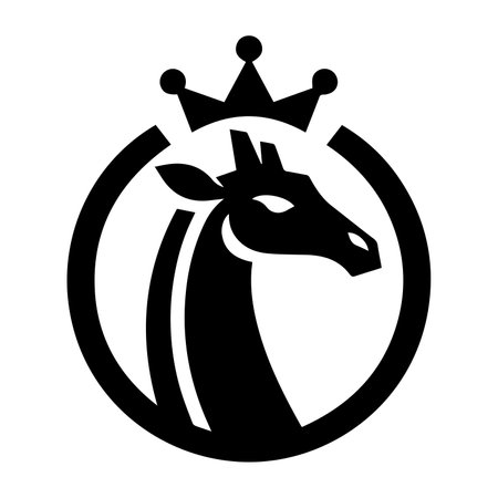 Giraffe head with crown icon. Simple illustration of giraffe head with crown vector icon for webのイラスト素材