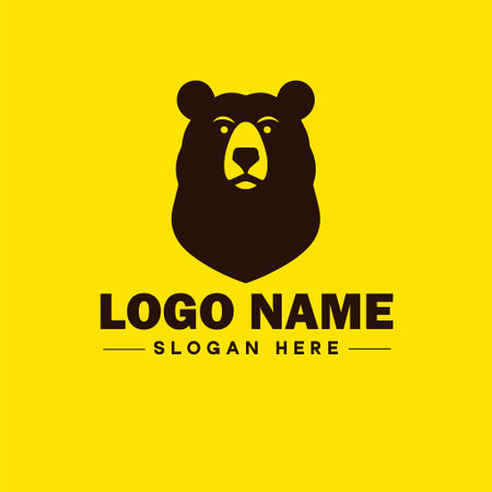 Bear logo design template. Wild animal logo design. Vector illustration.のイラスト素材