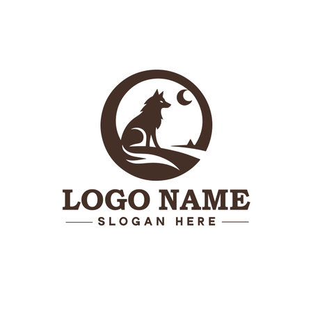Wolf logo design vector template. Animal head logo design concept template.のイラスト素材