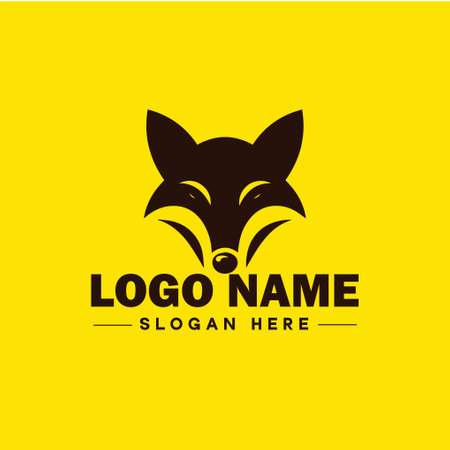 Fox logo template vector icon illustration design. Wild animal logo design.のイラスト素材