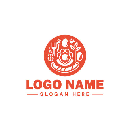 Food logo design template. Food logo vector icon. Vector illustration.のイラスト素材