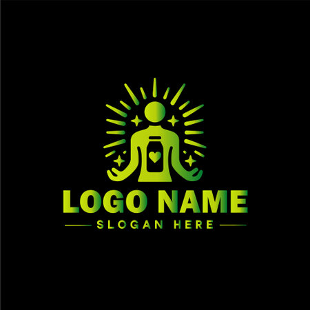 logo design for yoga studio, meditation class, healthy lifestyle, healthy lifestyleのイラスト素材