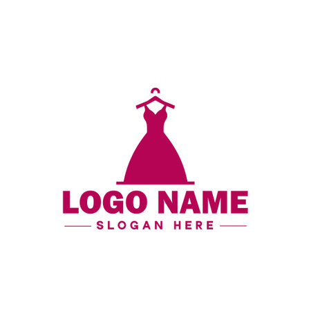 wedding logo design vector template. fashion logo design vector templateのイラスト素材