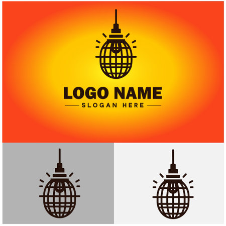 Lamp Logo bulb Light icon Company brand business logo template editable vectorのイラスト素材