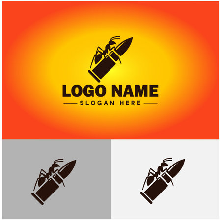 Ant Logo insects icon company brand business ant logo template editable vectorのイラスト素材