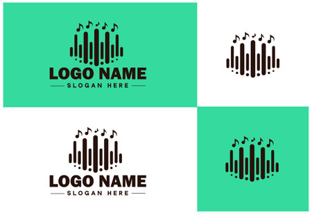 music logo song singer dj sound vector art icon graphic music logo templateのイラスト素材