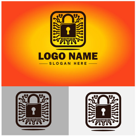Lock icon logo safety security protection vector for business brand icon lock logo templateのイラスト素材