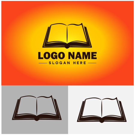 book logo icon vector for bookstore book company publisher encyclopedia library education logo templateのイラスト素材