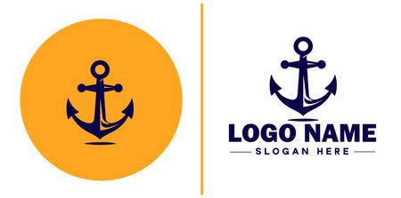 Anchor logo icon vector for Ship Yacht Luxury marine anchor icon logo templateのイラスト素材