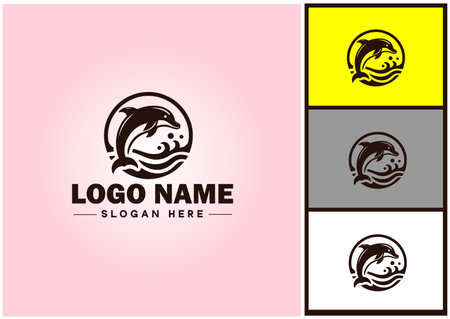 Whale icon logo vector art graphics for business brand icon Whale fish Ocean logo templateのイラスト素材