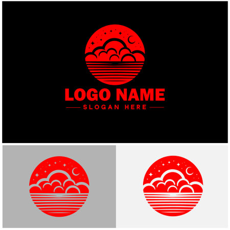 Cloud logo icon vector art graphics for business brand app icon sky cloud logo templateのイラスト素材