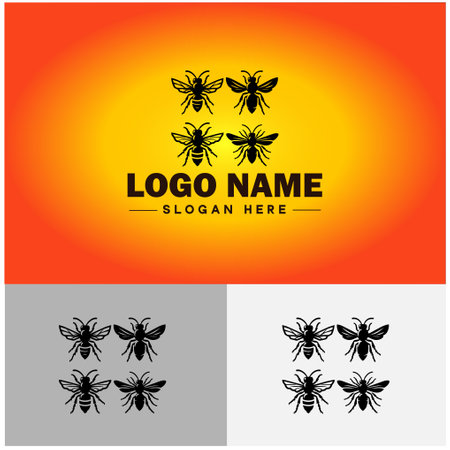 hornet bee logo icon vector for business brand app icon hornet bee logo templateのイラスト素材