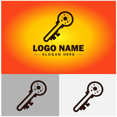 Key logo icon vector for business brand app icon real estate key house home security logo templateのイラスト素材