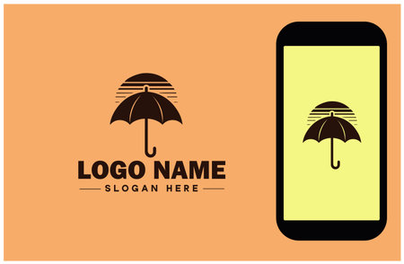 Umbrella logo icon vector for business brand app icon rain protection Waterproof templateのイラスト素材