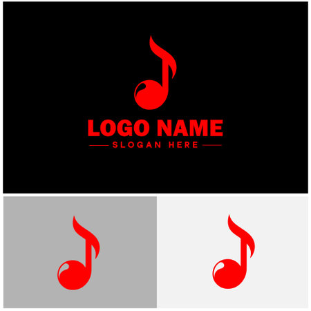 music logo icon vector for business app icon band typography dj song musical logo templateのイラスト素材