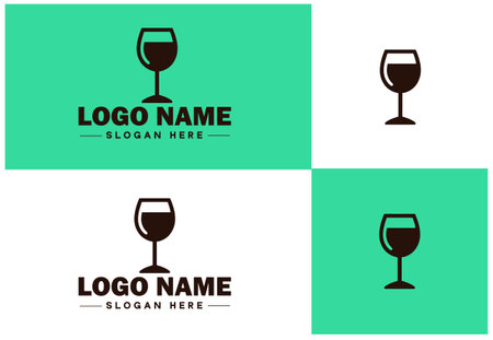glass logo icon vector for business app icon drinks logo templateのイラスト素材