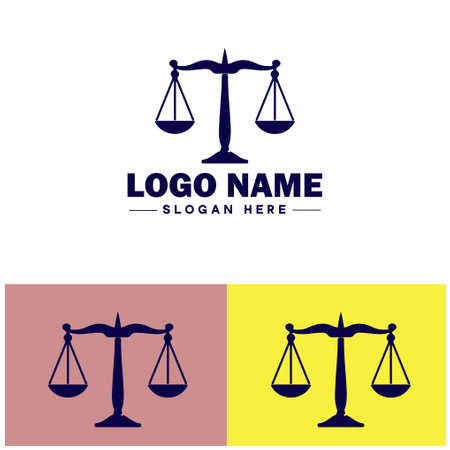 Justice scales law firm weight judgment logo icon vector for business app silhouette logo templateのイラスト素材