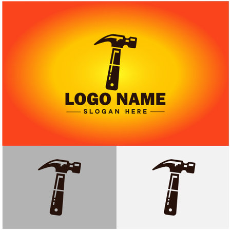 Hammer logo icon house repair tools construction thor icon vector for business app silhouette logo templateのイラスト素材