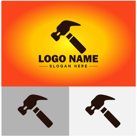 Hammer logo icon house repair tools construction thor icon vector for business app silhouette logo templateのイラスト素材