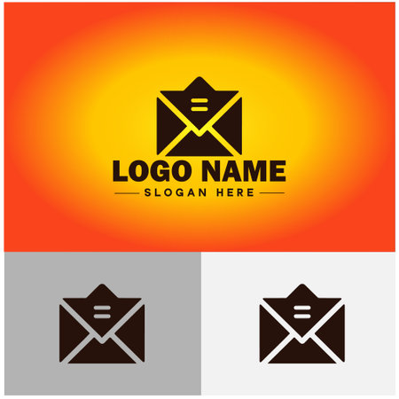 envelope logo icon mail email letter mailbox contact form notification checklist incoming icon vector for business app silhouette envelope logo templateのイラスト素材