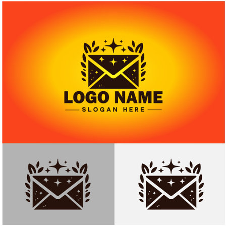 envelope logo icon mail email letter mailbox contact form notification checklist incoming icon vector for business app silhouette envelope logo templateのイラスト素材