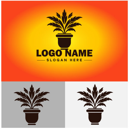 plant icon logo green leaf seedling growing plant eco technology environment silhouette vector logoのイラスト素材